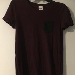 Maroon Victoria secret top with black pocket